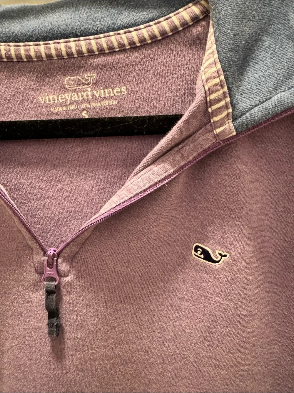 Vineyard Vines Saltwater Quarter-Zip Pullover | Purple | Men’s Size S